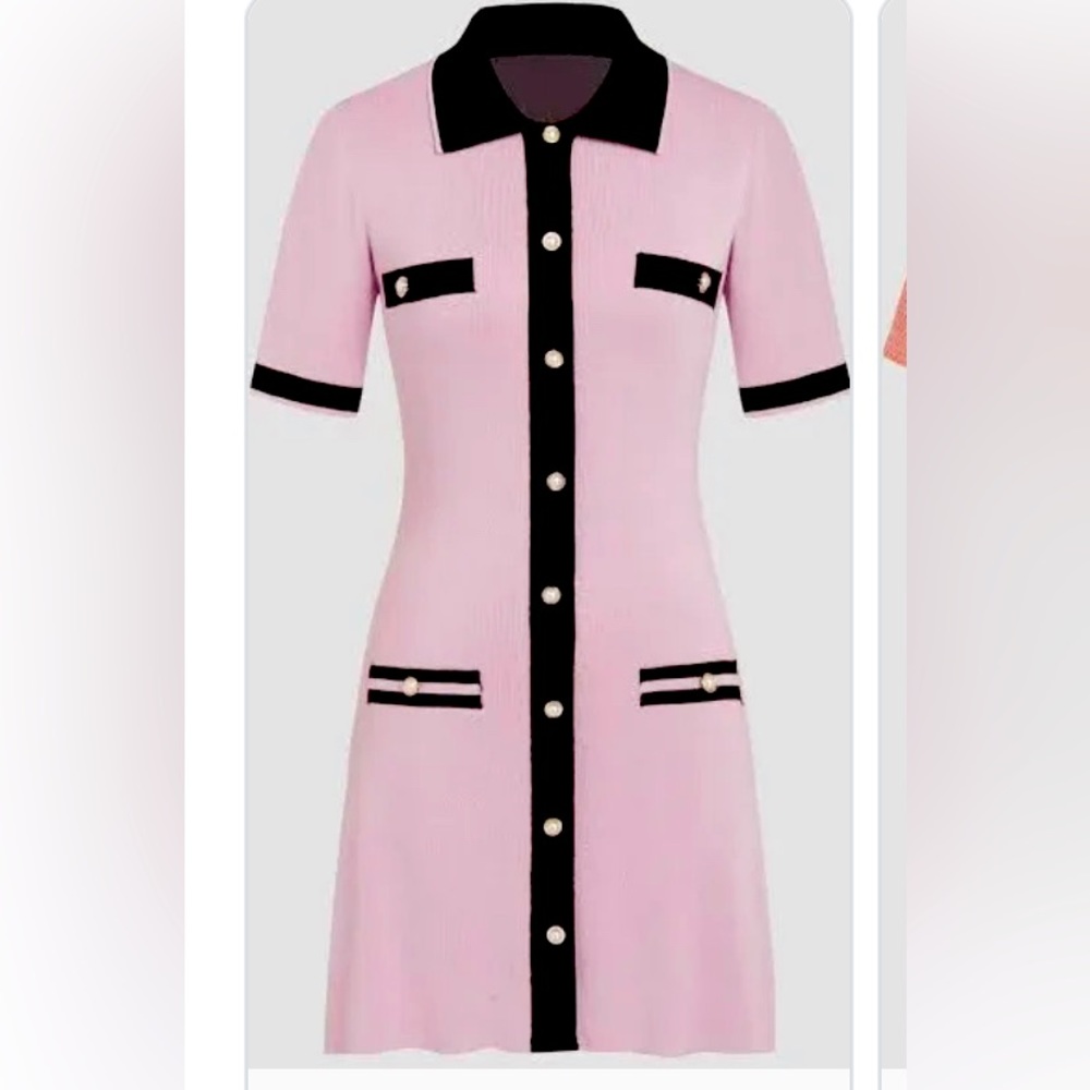 Pink knit dress